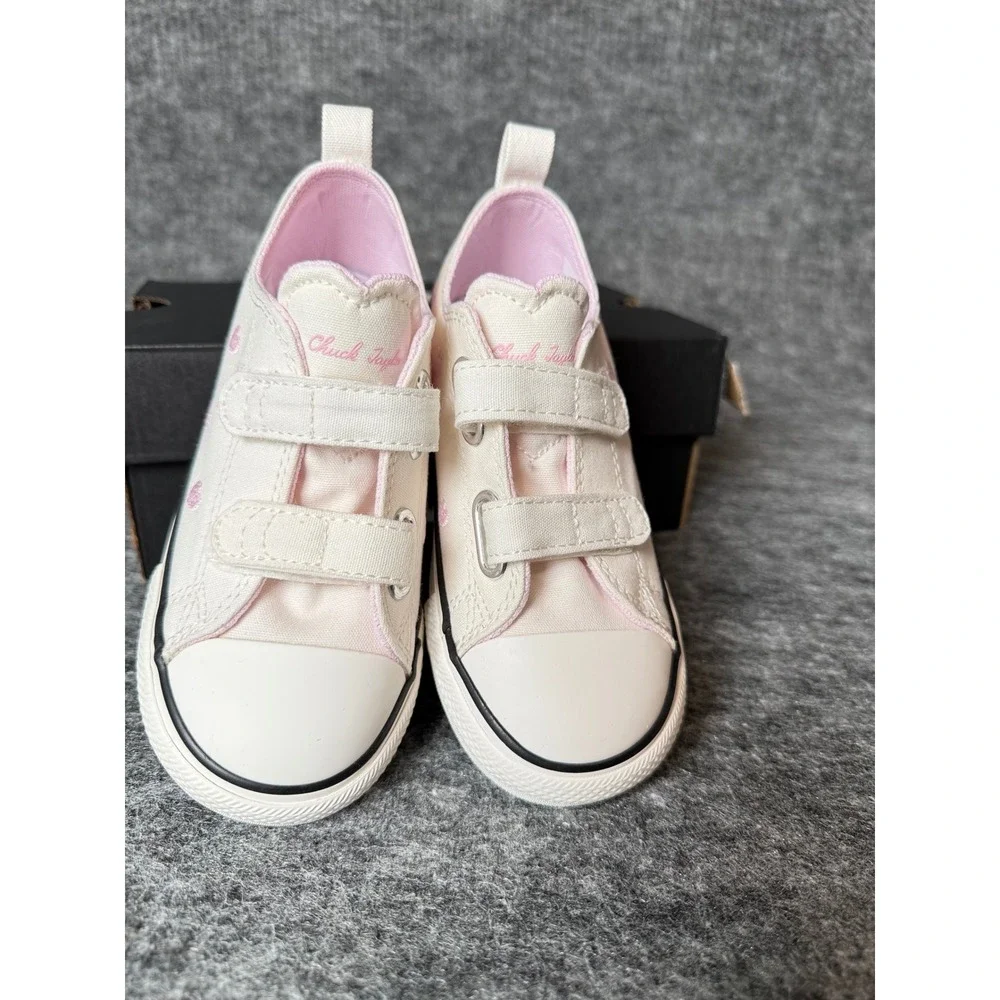 Converse Chuck Taylor All Star 2V OX Infant Heart Sneakers White Pink A19067F 6